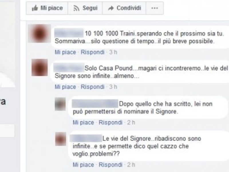 Minacce di morte su Facebook al candidato Marco Sommariva