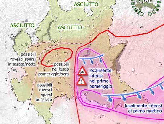 Previsioni Meteo: temporali in arrivo in serata