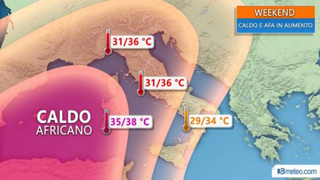 Caldo africano tra luglio e agosto METEO