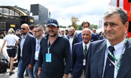 Matteo Salvini in Autodromo per tifare Ferrari FOTO