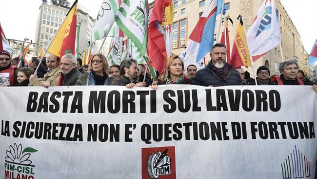 Morti sul lavoro 2018 Lombardia: sono 53 le vite spezzate