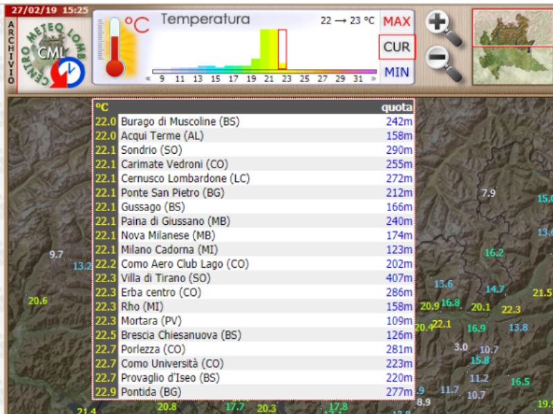 Caldo anomalo: temperature record in Lomellina