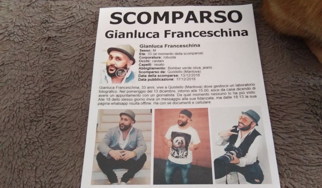 Gianluca Franceschina scomparso, la compagna: “Aiutatemi, sto impazzendo”