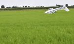 Atterraggio d'emergenza per un aereo Cessna in una risaia