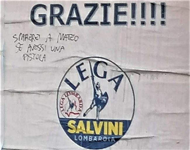 Minacce di morte a Matteo Salvini