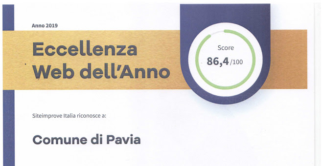 Il sito del Comune di Pavia vince il premio “Eccellenza Web 2019”