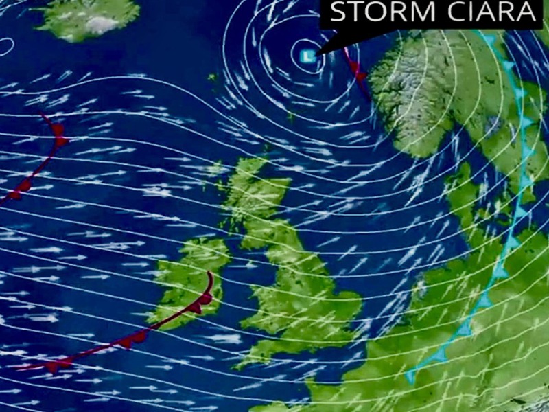 La tempesta Ciara spaventa l’Europa: e l’Italia? VIDEO