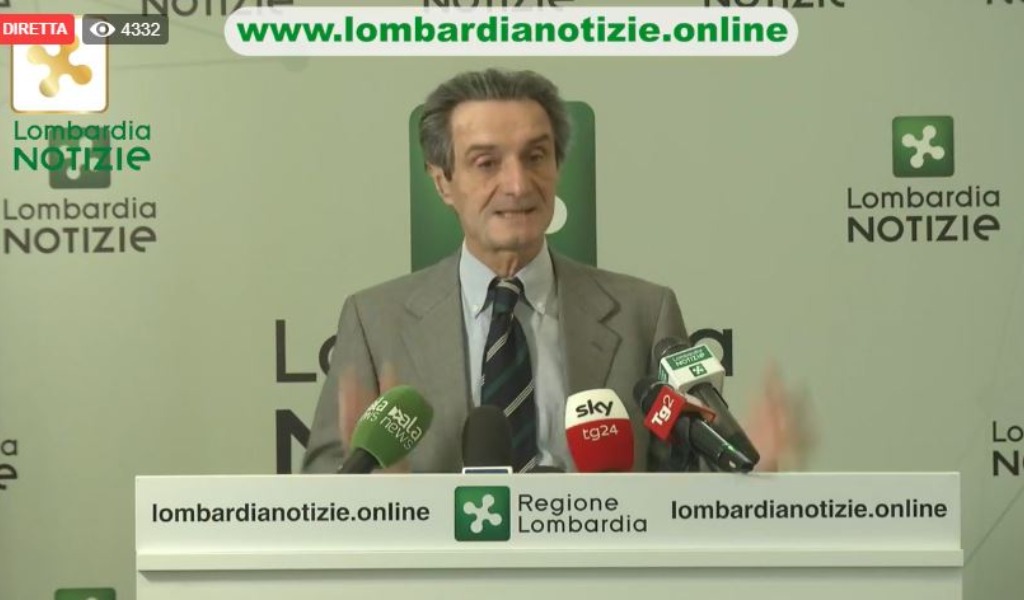 Coronavirus, Fontana avvisa i lombardi: “Ogni uscita un rischio. State a casa o chiederemo maggiori restrizioni” VIDEO