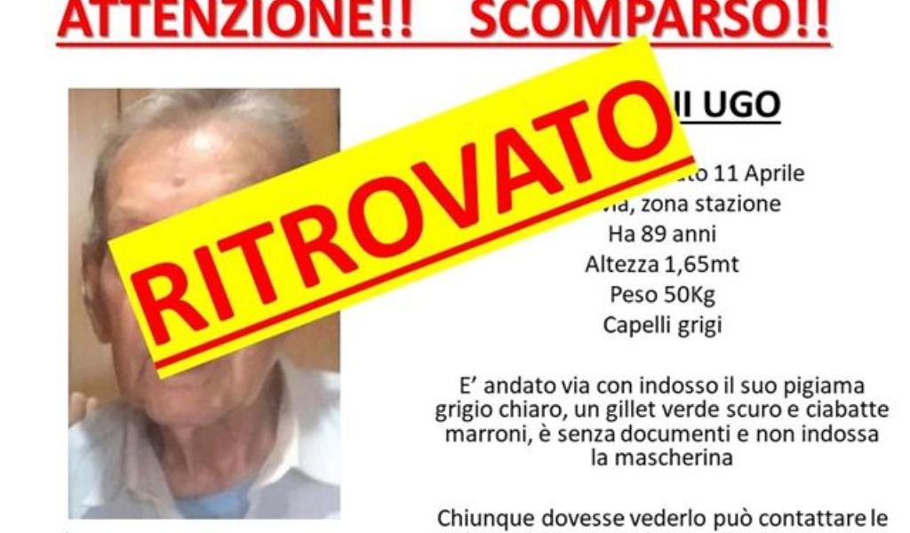 Trovato senza vita Galvani Ugo, 89enne scomparso a Pavia