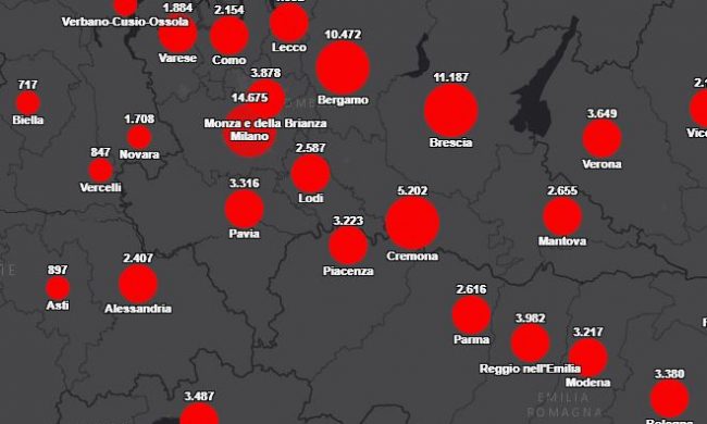 Rapporto tra residenti e contagiati, Pavia tra i territori più colpiti dal Coronavirus