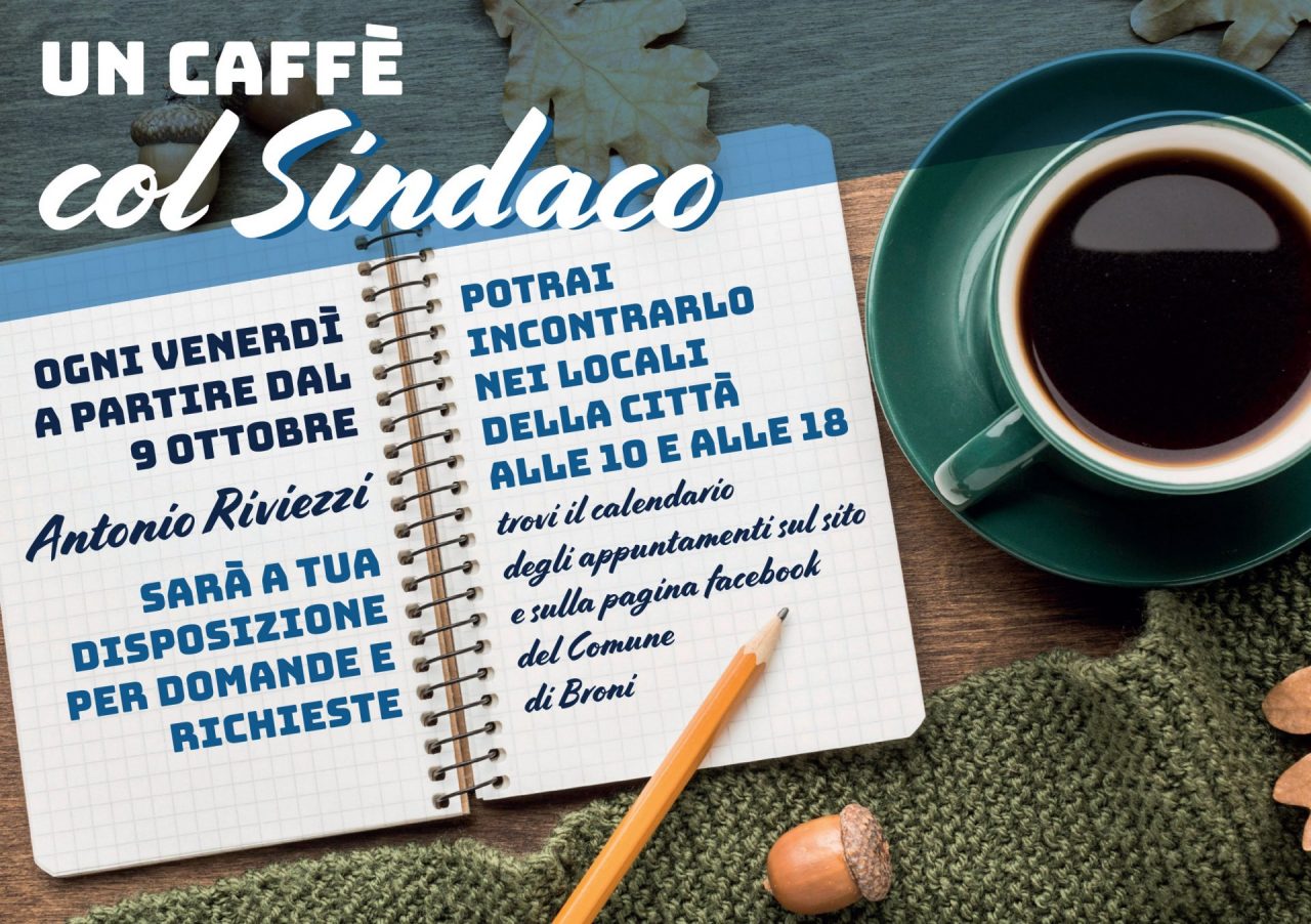 Broni, al via “Un caffè con il Sindaco”: ogni venerdì nei bar il confronto con i cittadini