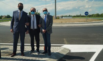 A Broni inaugurata la nuova rotatoria di via Vescovera