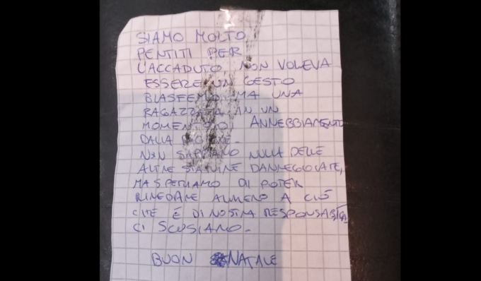 Rubano la statua di San Giuseppe dal presepe, poi la restituiscono: “Ci scusiamo”