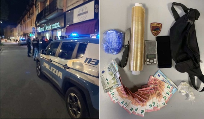 Poliziotti presi a calci e pugni e minacciati con un coltello da uno spacciatore