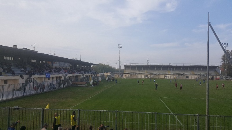 Lo stadio Fortunati di Pavia