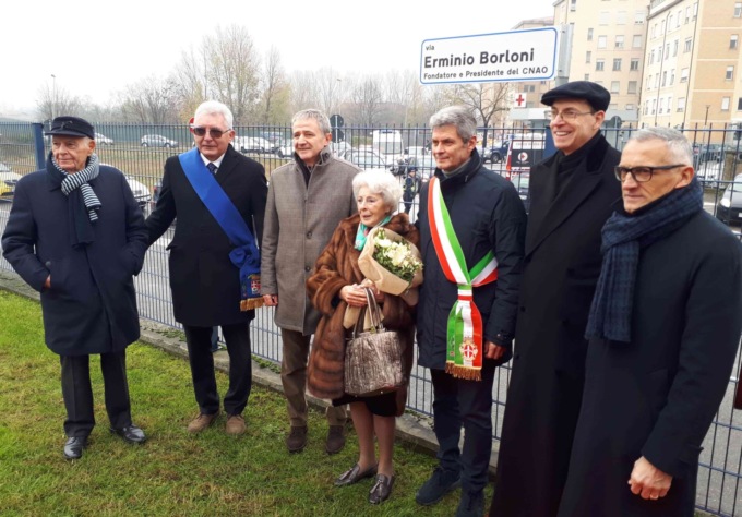 La via del CNAO intitolata a Erminio Borloni, fondatore e storico presidente del Centro di Adroterapia Oncologica