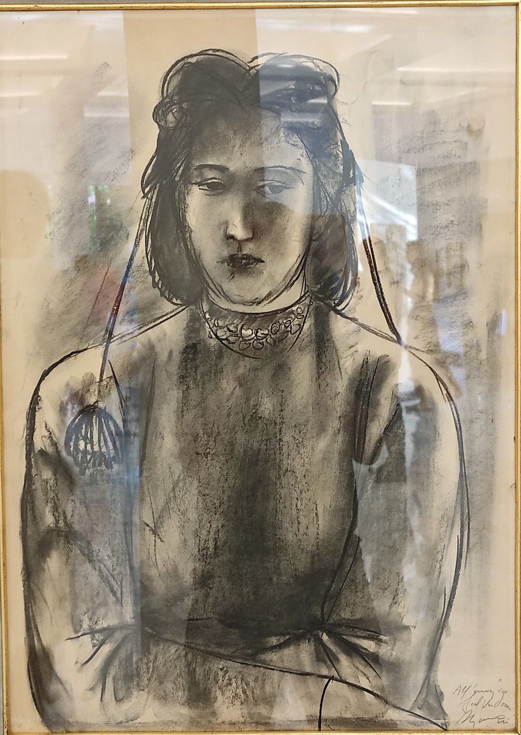 Giacomo Manzù, Figura di donna, 1960. Carboncino su carta, cm 70x50