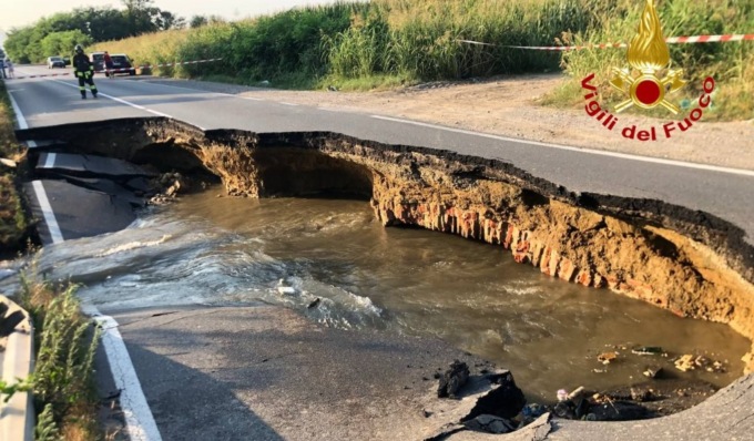 Crollo provinciale 412 a Torrevecchia Pia: avviati i lavori urgenti per la ricostruzione