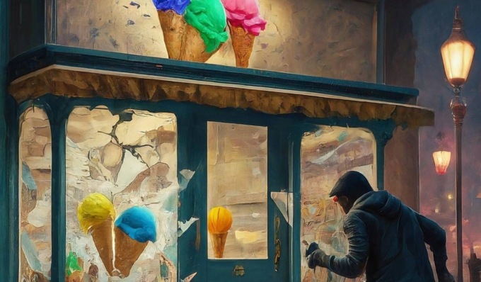 Furto nella notte, spacca la vetrata della gelateria e fugge con un bottino di 150 euro