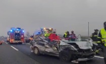 Incidente stradale in A21, un ferito e auto completamente distrutta