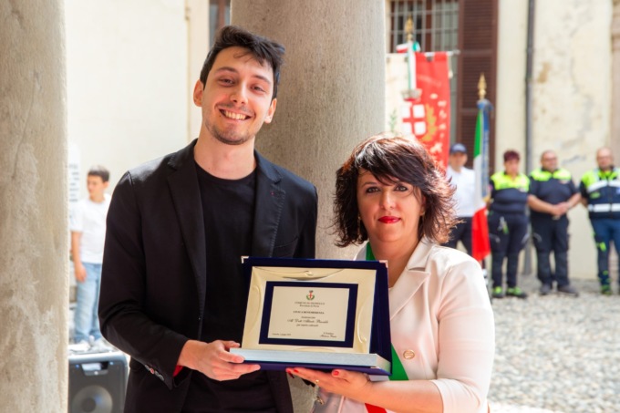 Alberto Biscaldi ottiene la Civica Benemerenza conferitagli dal Comune di Tromello