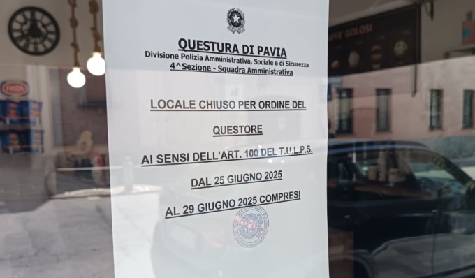 Punto abituale di ritrovo per spacciatori, chiuso bar di Vigevano