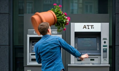 Il Bancomat non gli restituisce la tessera, lui prende una fioriera e la scaglia contro lo sportello