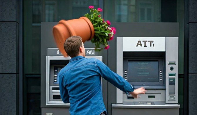 Il Bancomat non gli restituisce la tessera, lui prende una fioriera e la scaglia contro lo sportello