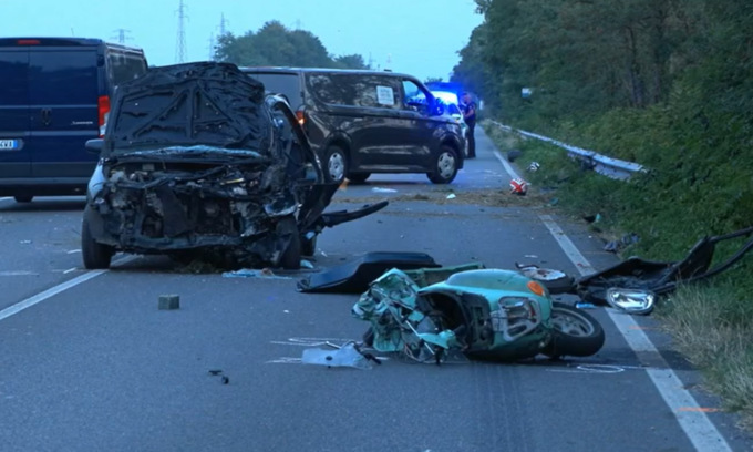 Auto centra due persone in scooter: tre morti ieri sera tra Pavia e Borgarello