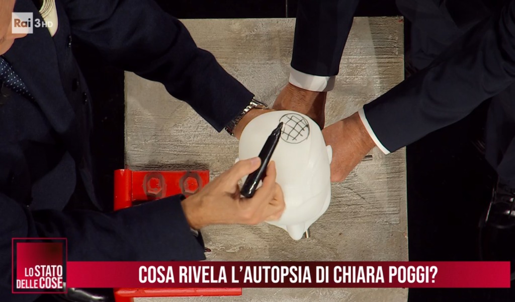 Garlasco, in tv da Giletti il plastico del cranio di Chiara Poggi e la ricostruzione dei colpi