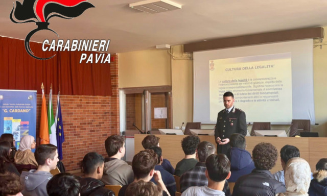 Cultura della legalità, i Carabinieri incontrano gli studenti dell’Istituto Cardano di Pavia