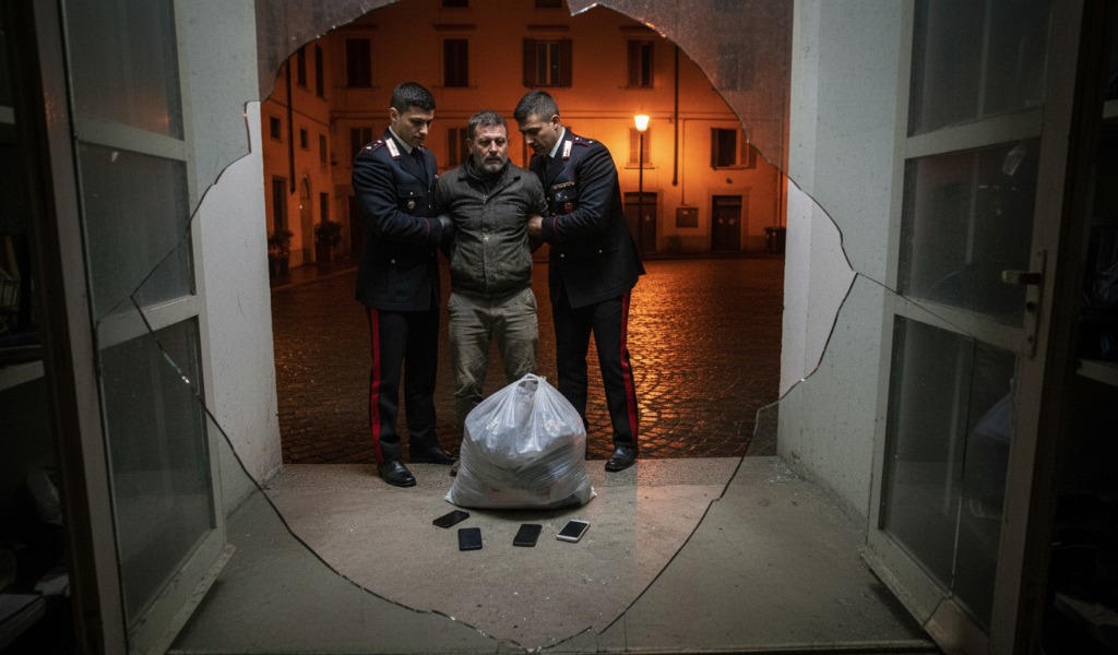 Furto notturno in Piazza Castello: sorpreso nella cantina col sacco pieno, arrestato 45enne