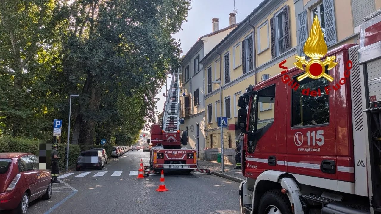 Doppia emergenza dei Vigili del fuoco a Pavia per tegole e rami pericolanti