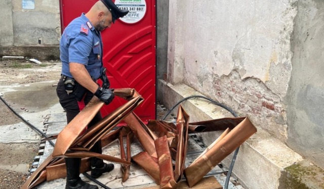 Recuperato il rame rubato da un cantiere in centro a Pavia: indagini per risalire ai responsabili